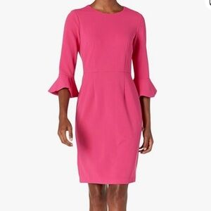 Donna Morgan Pink Bell Sleeve Sheath Dress